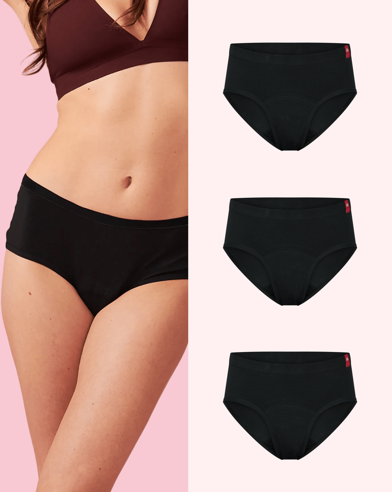 the-female-company-basic-hipster-periodenslip-3er-multipack-schwarz image 1