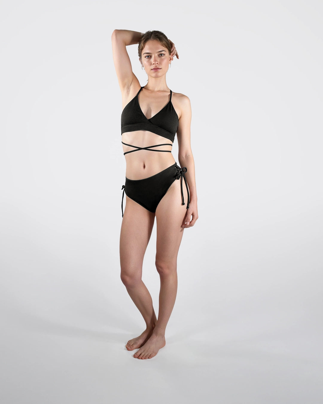 mylily-perioden-bikini-hose-crinkle-mit-gekreuzter-schn-rung-schwarz image 6