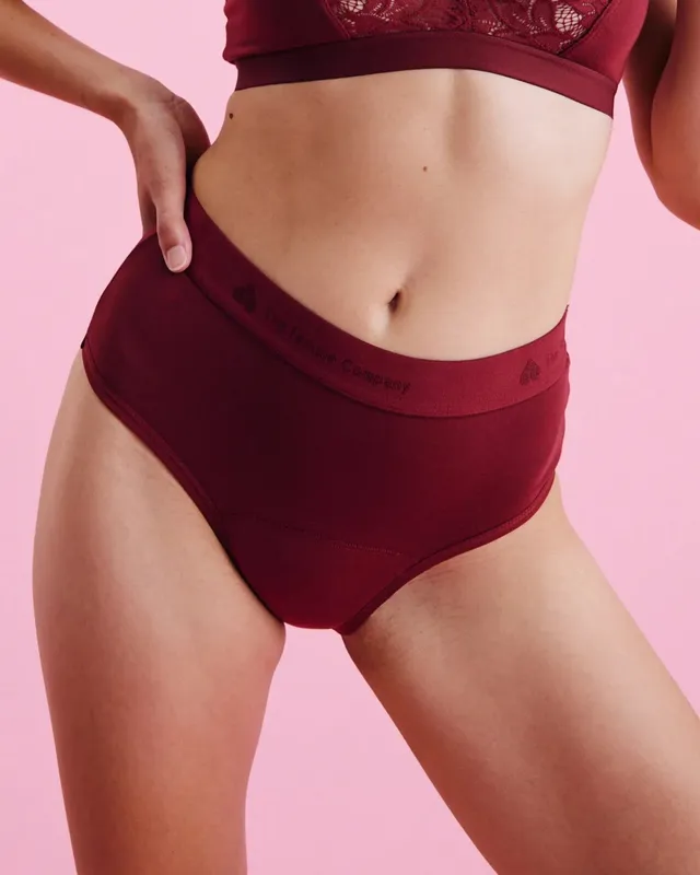 the-female-company-high-waist-extra-strong-periodenslip-kirschrot-bio-baumwolle image 1