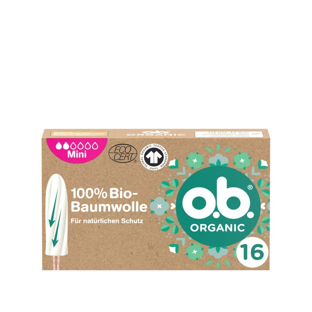 o-b-organic-mini-bio-tampons-16-st-ck-bio-baumwolle image 1