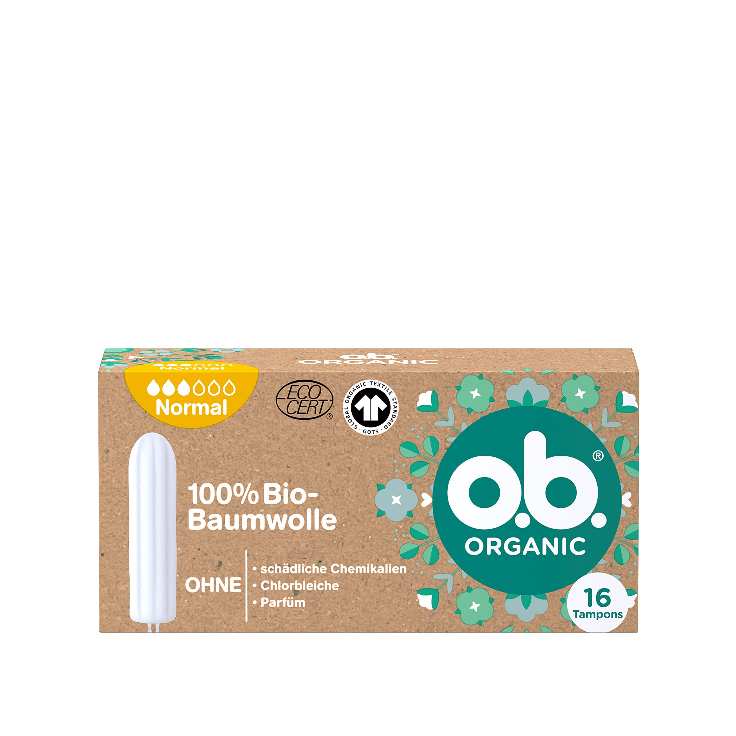 o-b-organic-normal-tampons-16-st-ck-bio-baumwolle image 1