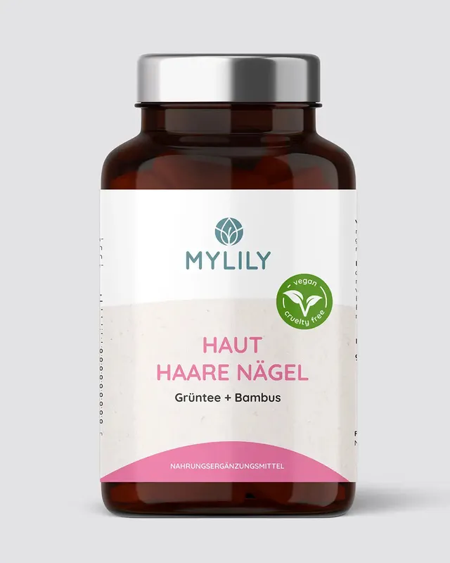 mylily-haut-haare-n-gel-kapseln-mit-b12-gr-ntee-bambus-nahrungserg-nzung image 1
