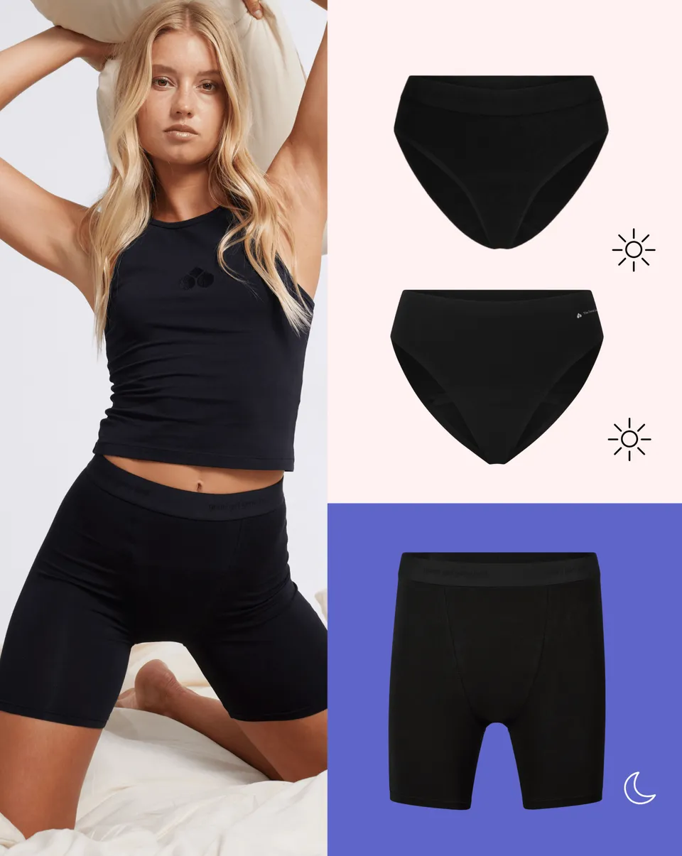 the-female-company-tag-nacht-bundle-sleep-shorts-seamless-slip-extra-strong image 1