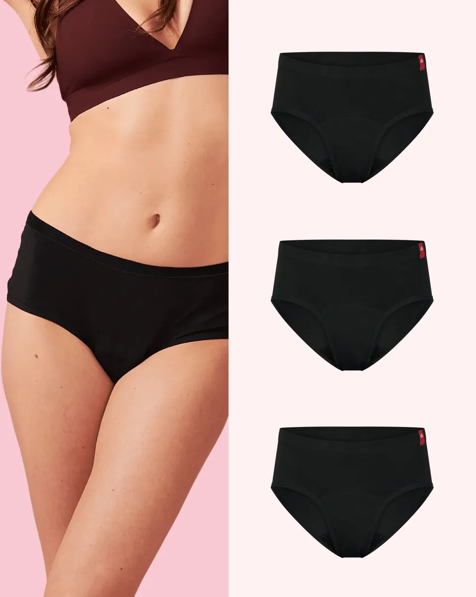 the-female-company-basic-hipster-periodenslip-3er-multipack-schwarz image 1