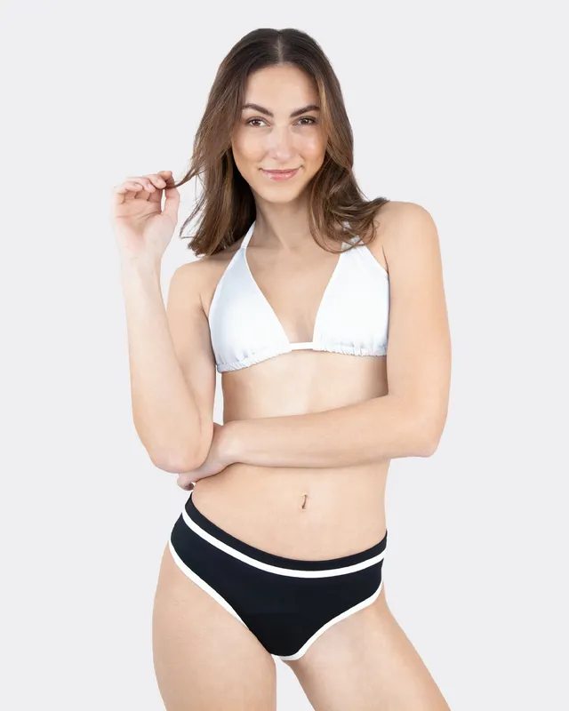 mylily-perioden-bikini-hose-schwarz-mit-wei-en-details image 1