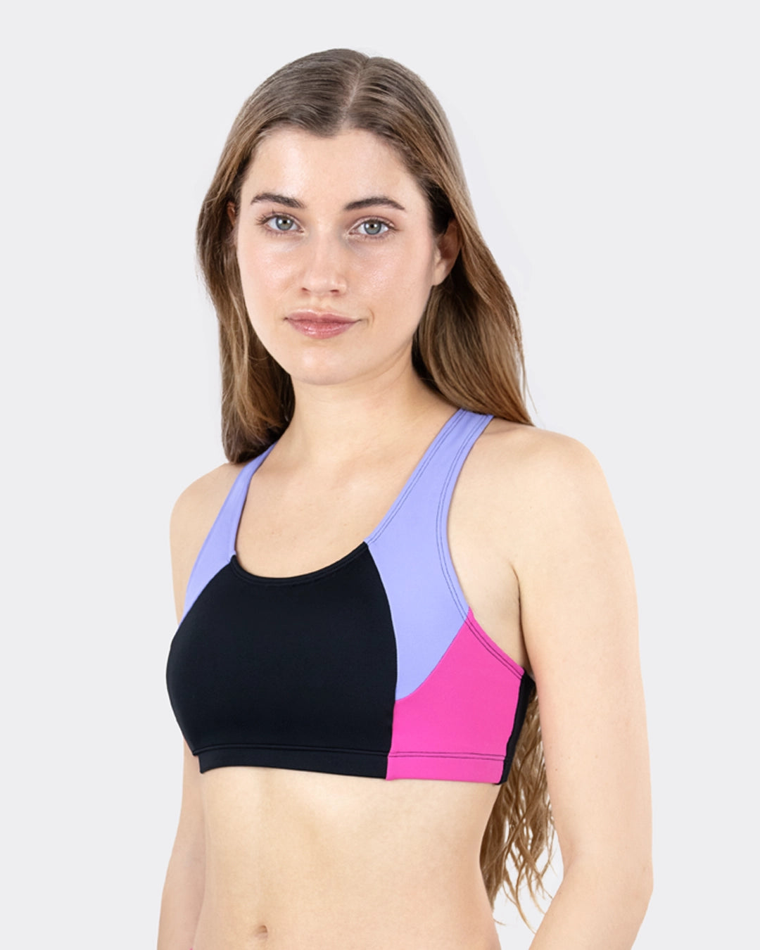 mylily-teens-bikini-oberteil-sportiv-lila-pink-racerback image 1