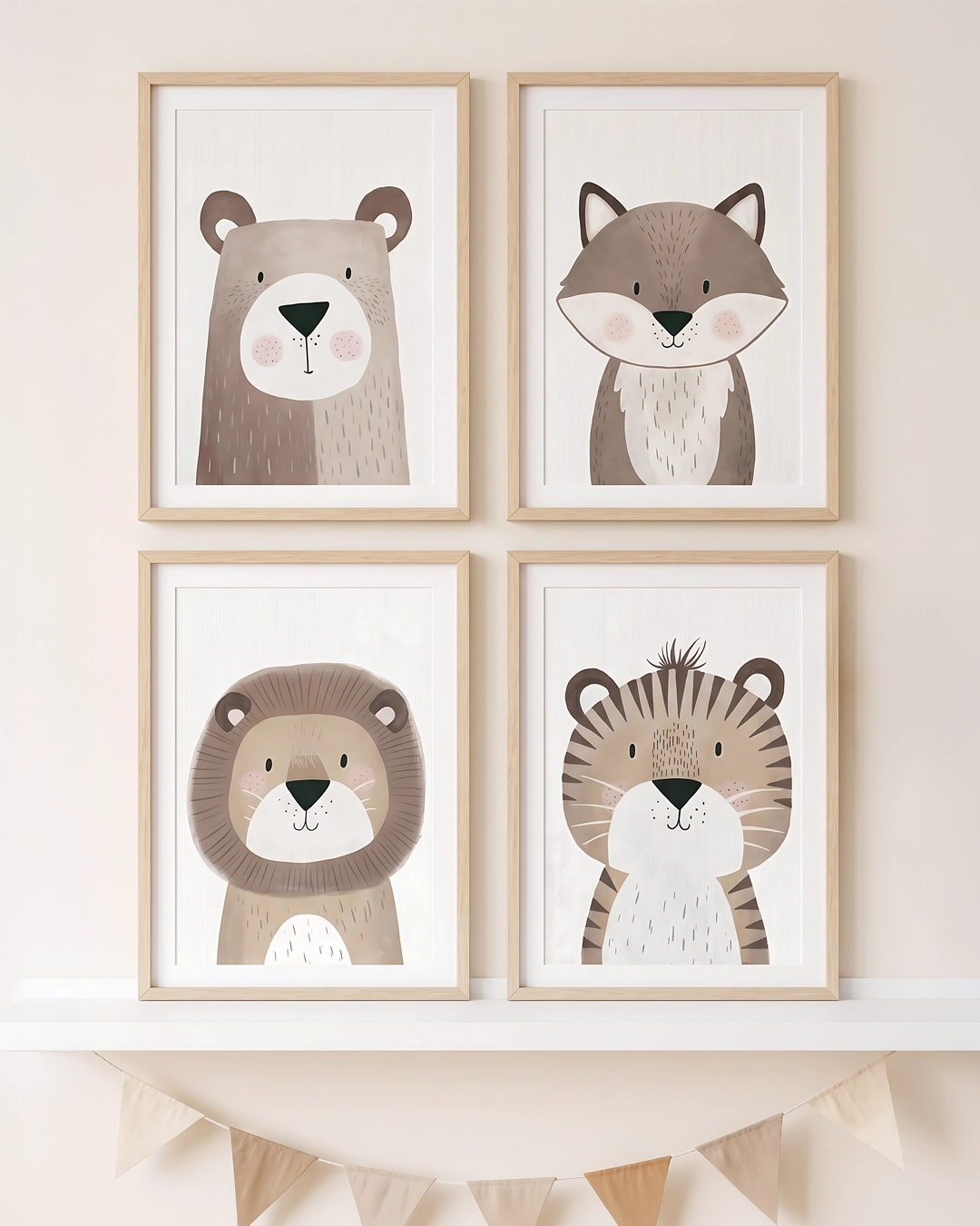 mylily-wild-animals-kinderzimmer-poster-set-b-r-fuchs-l-we-tiger-4er-set image 4