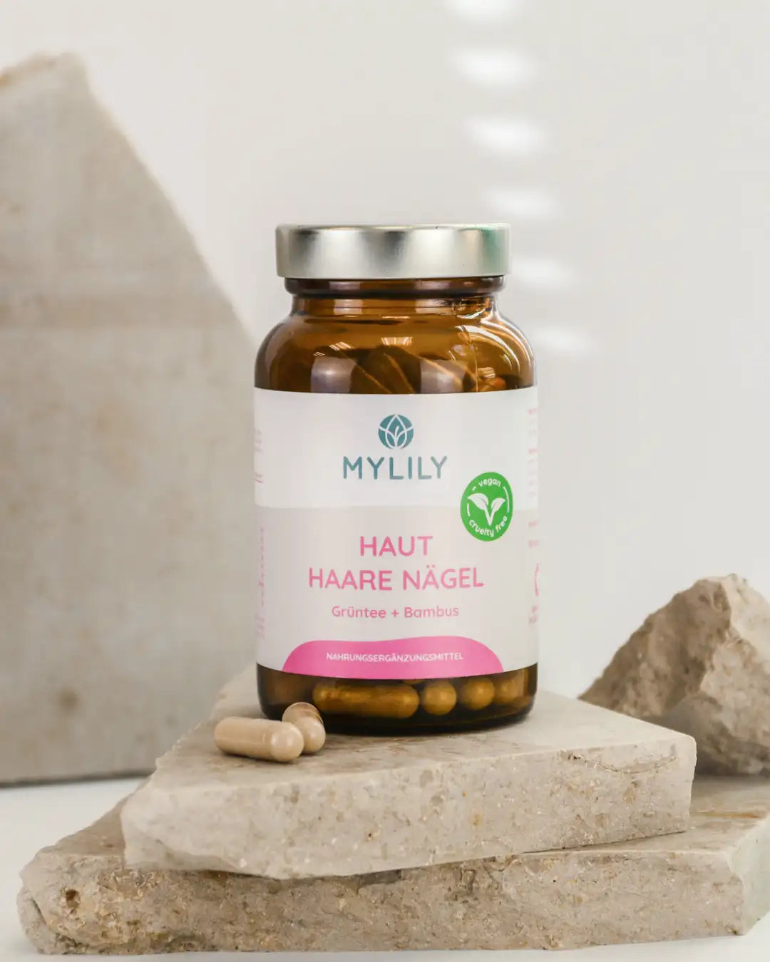 mylily-haut-haare-n-gel-kapseln-mit-b12-gr-ntee-bambus-nahrungserg-nzung image 2