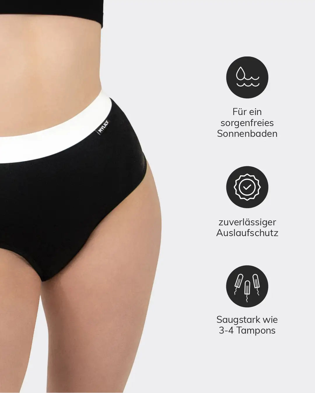 mylily-perioden-bikini-hose-high-waist-mit-bund-schwarz-wei-auslaufsicher image 4
