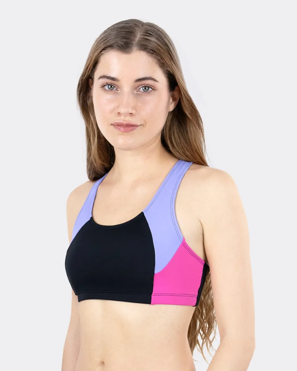 mylily-teens-bikini-oberteil-sportiv-lila-pink-racerback image 1