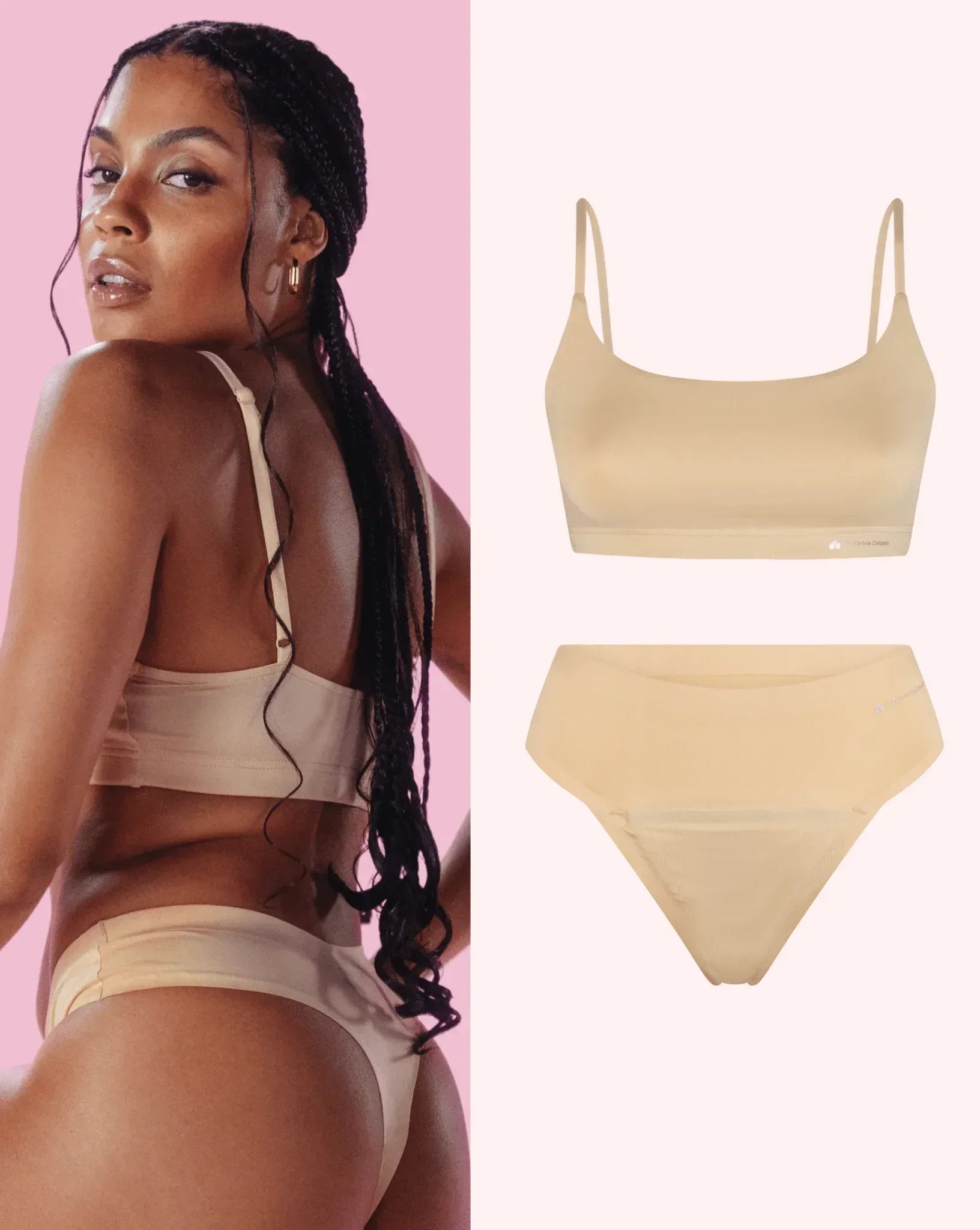 the-female-company-set-seamless-thong-period-panty-seamless-bralette image 1
