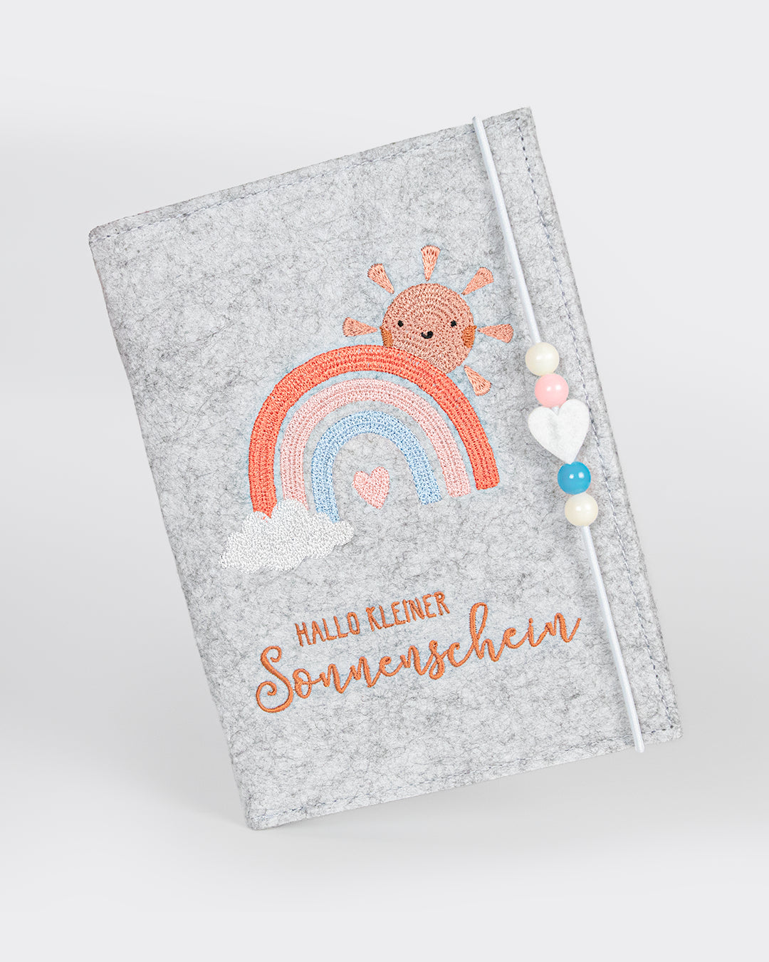 mylily-mutterpassh-lle-hallo-kleiner-sonnenschein-filz-grau-regenbogen image 1