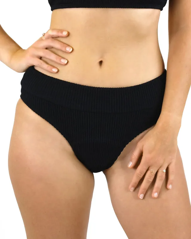 mylily-perioden-bikini-hose-basic-slip-crinkle-schwarz image 1