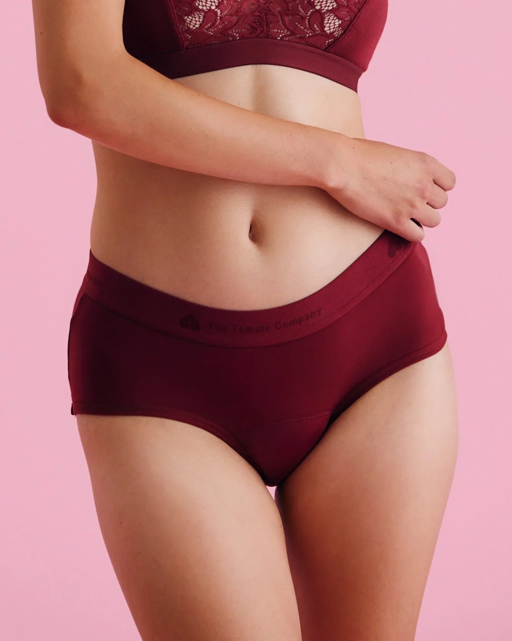 the-female-company-hipster-extra-strong-period-panty-cherry image 1