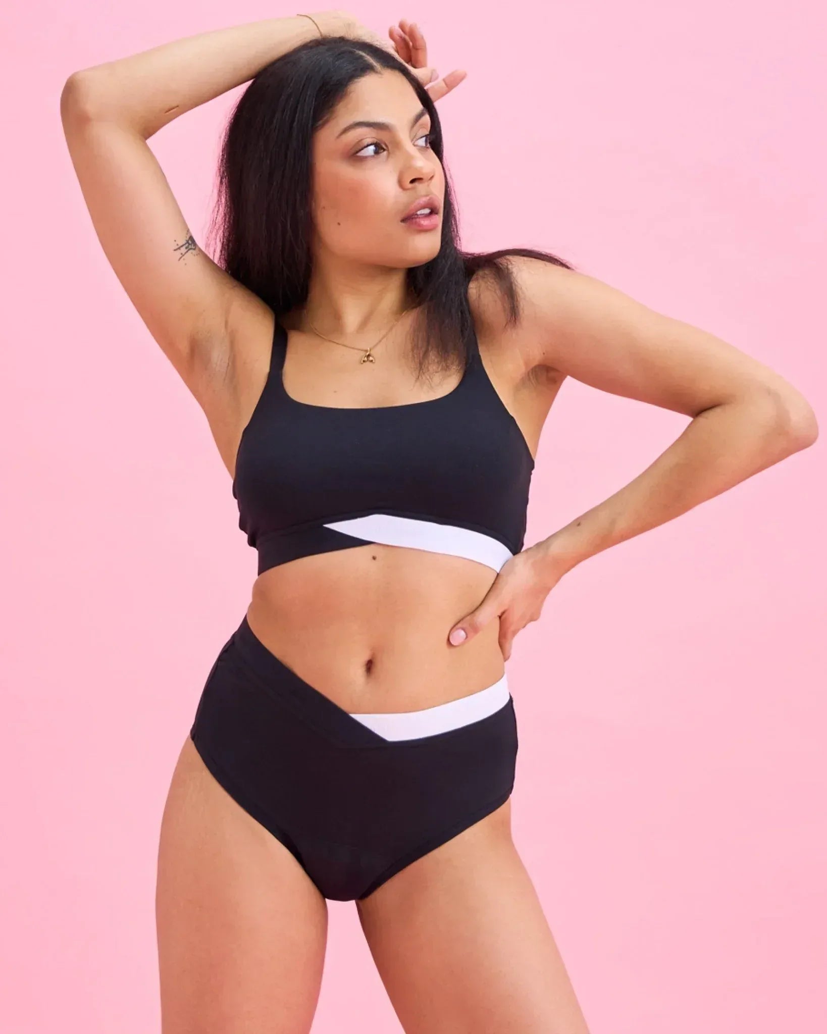 the-female-company-ultra-strong-high-waist-v-cut-black-white-period-panty image 2