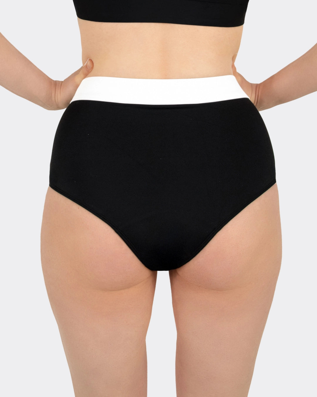 mylily-perioden-bikini-hose-high-waist-mit-bund-schwarz-wei-auslaufsicher image 2