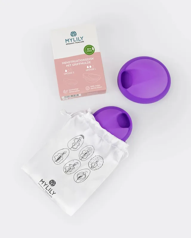 mylily-menstruationsscheibe-mit-mulde-2er-set-s-l-inkl-beutel image 1